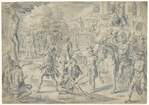 父の死体を撃つ 作： Cornelis Floris (II) (circle of)