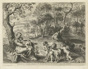 エジプトへの逃亡中の休息 作： Cornelis Galle (I) (possibly)