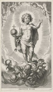 オーブを持つキリストの子 作： Cornelis Galle (I)