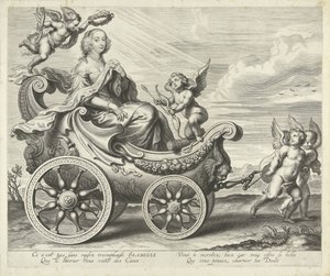 戦車に乗ったクララ・イザベラ・デ・リーニュ・アレンバーグ (?) 作： Cornelis Galle (I)