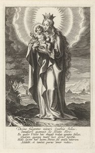 戴冠マリアと子供 作： Cornelis Galle (I)