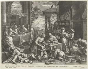 金持ちと貧しいラザロのたとえ 作： Cornelis Galle (I)