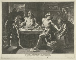 フィレモンとバウシスの家の木星と水星 作： Cornelis Galle (I)