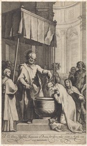 ペトロ、ローマの聖プリスカに洗礼を授ける 作： Cornelis Galle (I)