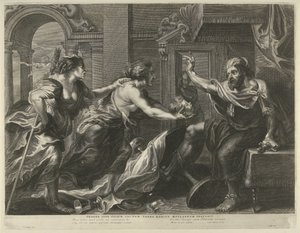 プロクネはテレウスに息子イティスの頭を見せる 作： Cornelis Galle (I)