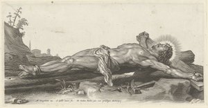 地面に十字架につけられたキリスト 作： Cornelis Galle (II)