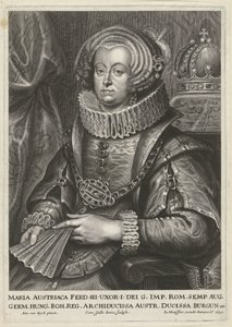 皇帝フェルディナンド 3 世の妻、オーストリアのマリア アンナの肖像 作： Cornelis Galle (II)