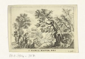 エジプトへの逃亡中の休息 作： Cornelis Galle (II)