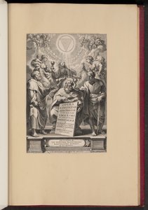 バルタザール・コルディエの「アレオパギットの聖ディオニシウスの作品 I」のタイトルページ 作： Cornelis Galle I after Sir Peter Paul Rubens