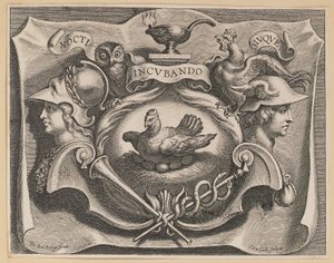 マルティヌス・ボナチーナ、オペラ・オムニアのタイトルページのビネット 作： Cornelis Galle I after Sir Peter Paul Rubens
