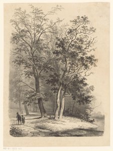 森の中を歩く二人の人物 作： Cornelis Gerrit Verburgh