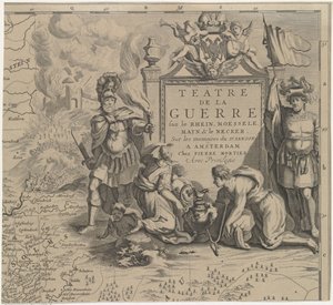 ドイツのマールブルクとフランクフルト・アム・マインの間のゾルムス地域の地図 (右上のシート) Téâtre de la Guerre sur le Rhein, Moessele, Mayn & le Necker (オブジェクトのタイトル) 作： Cornelis Huyberts
