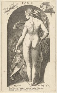 孔雀を持つジュノ Ivno (オブジェクトのタイトル) 古代の神々（シリーズタイトル） 作： Cornelis Jacobsz. Drebbel