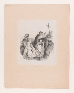 会社と十字架の僧侶 神学 (オブジェクトのタイトル) 作： Cornelis Kruseman