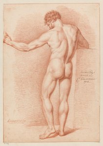 立っている男性裸体、後ろから見た (2等賞 1813) 作： Cornelis Kruseman