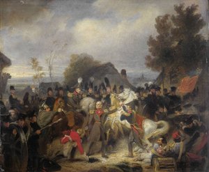 ブーテルセムの戦いで負傷した馬を交換するオラニエ公 作： Cornelis Kruseman