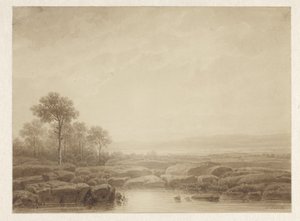 水の近くに岩がある風景 作： Cornelis Lieste