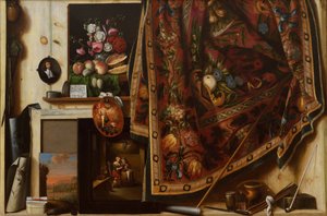 トロンプルーイル。アーティストスタジオのキャビネット、1671年