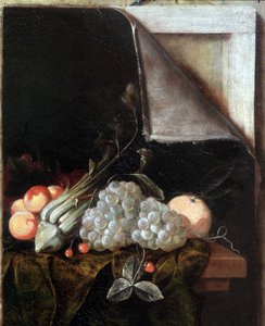 だまし絵の静物（詳細） 作： Cornelis Norbertus Gysbrechts