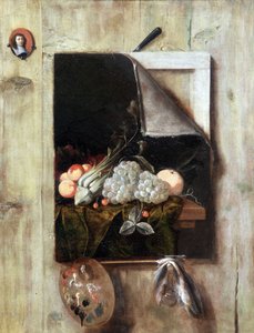 だまし絵のある静物 作： Cornelis Norbertus Gysbrechts