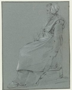 左の横顔で着席し、小さな帽子をかぶり、右手にグラスを持っている女性 作： Cornelis Pietersz. Bega (circle of)