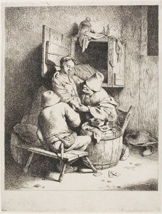 若いホステスを愛撫する男 作： Cornelis Pietersz. Bega