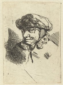 毛皮の帽子をかぶった老婆 作： Cornelis Pietersz. Bega