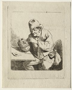 1600年代半ば、農民がパイプを照らす。 作： Cornelis Pietersz Bega