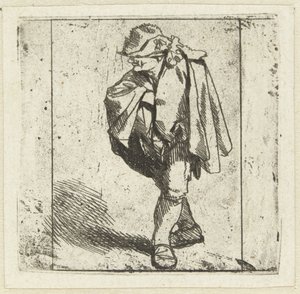 右手を胸のマントに押し込んで立っている男性 作： Cornelis Pietersz. Bega