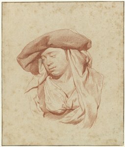 女性の習作 バストの長さ 少し左向きで下を向いている 作： Cornelis Pietersz. Bega