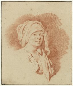 研究, の, a, 女性, バストの長さ, かぶり物を身に着けている, 右向き 作： Cornelis Pietersz. Bega