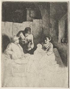 1600年代半ば、母親が宿屋に座った。 作： Cornelis Pietersz Bega