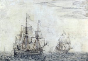 オランダの貿易船「サン・ジャン・バプティスト号」。1668年、コルネリス・ピーターシュ・ムーイ（1630-1693）作、木に油彩。 作： Cornelis Pietersz. de Mooy