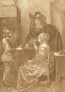 ページを持った紳士淑女 作： Cornelis Ploos van Amstel (signed by artist)
