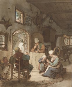 インテリアの新聞リーダー 作： Cornelis Ploos van Amstel (signed by artist)