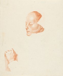 若い女性の肖像画 作： Cornelis Ploos van Amstel (signed by artist)