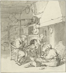 煙突の近くの農民の家族 作： Cornelis Ploos van Amstel