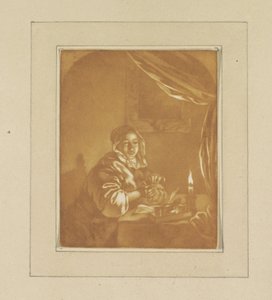 キャンドルライトの女性 作： Cornelis Ploos van Amstel