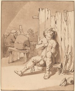旅館で酔った農民 作： Cornelis Ploos van Amstel