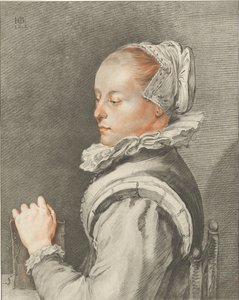 若い女性の肖像画 作： Cornelis Ploos van Amstel