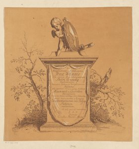 ヨナス・ヴィッセンに捧げられた記念碑に立っているプットー 作： Cornelis Ploos van Amstel
