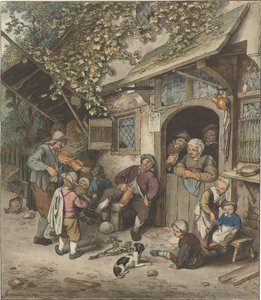 旅館の前のバイオリン弾き 作： Cornelis Ploos van Amstel