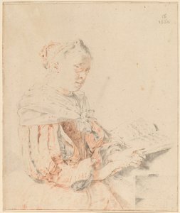 キーボードの若い女の子 作： Cornelis Ploos van Amstel
