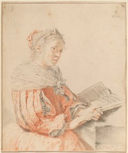 キーボードの若い女の子 作： Cornelis Ploos van Amstel