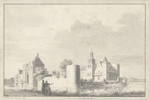 Alblasserwaard の Groot-Ammers 近くの城 Liesveld 作： Cornelis Pronk