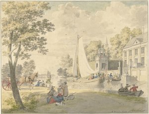 遊覧船のある夏の田舎の風景 作： Cornelis Pronk