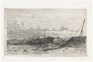 アーネムの堤防決壊、1855 年 作： Cornelis Springer