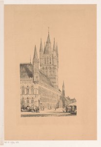 イープルの織物会館 13 世紀の市庁舎 (オブジェクトのタイトル) 作： Cornelis Springer