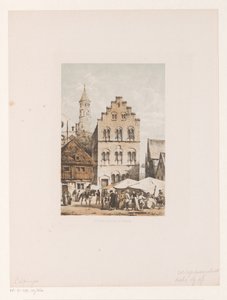 12世紀の家 石造りの家 12 世紀 (オブジェクトのタイトル) 作： Cornelis Springer