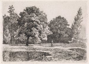 木々、湖、女性のある風景 第5組曲（シリーズタイトル） 作： Cornelis Steffelaar